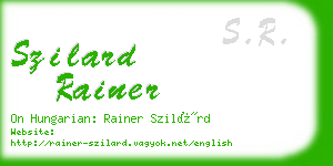 szilard rainer business card